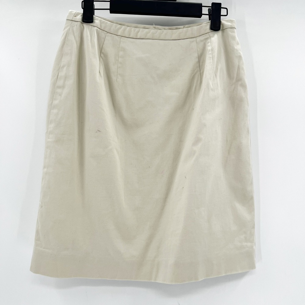 Jones New York Womens Beige Cotton Blend A-Line Skirt Size 8 - Picture 2 of 4